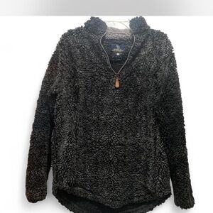 Sherpa Pullover Jacket - Black